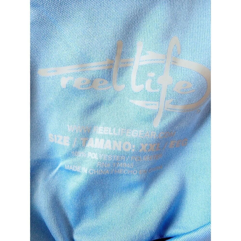 Reel Life 2X Shirt Long Sleeve Blue Fishing Stretch Moisture Wicking - Picture 6 of 6